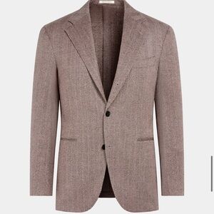 Men's Pink -Brown  herringbone Blazer